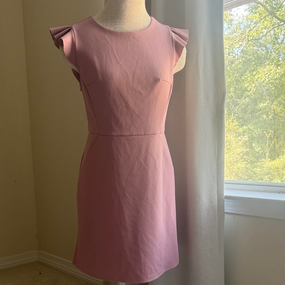 She + Sky Blush Pink Mini Dress with Cap Sleeves